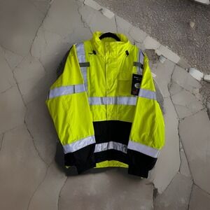 Tingley Icon LTE Hi Vis Rain Jacket J27122 NWT Med Yellow/Black Reflective Class